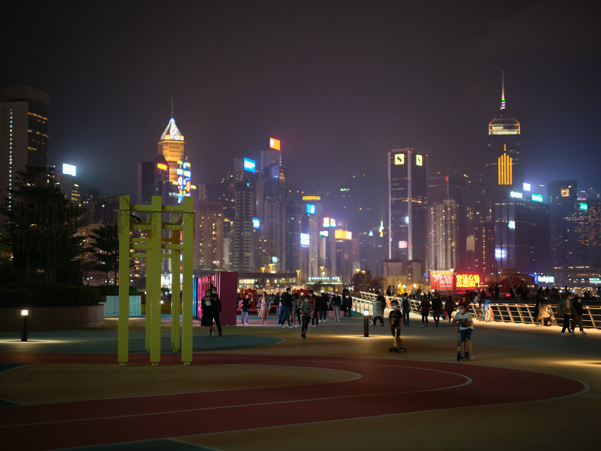 Night view of skating area at East Coast Park Precinct Fortress Hill Hong Kong