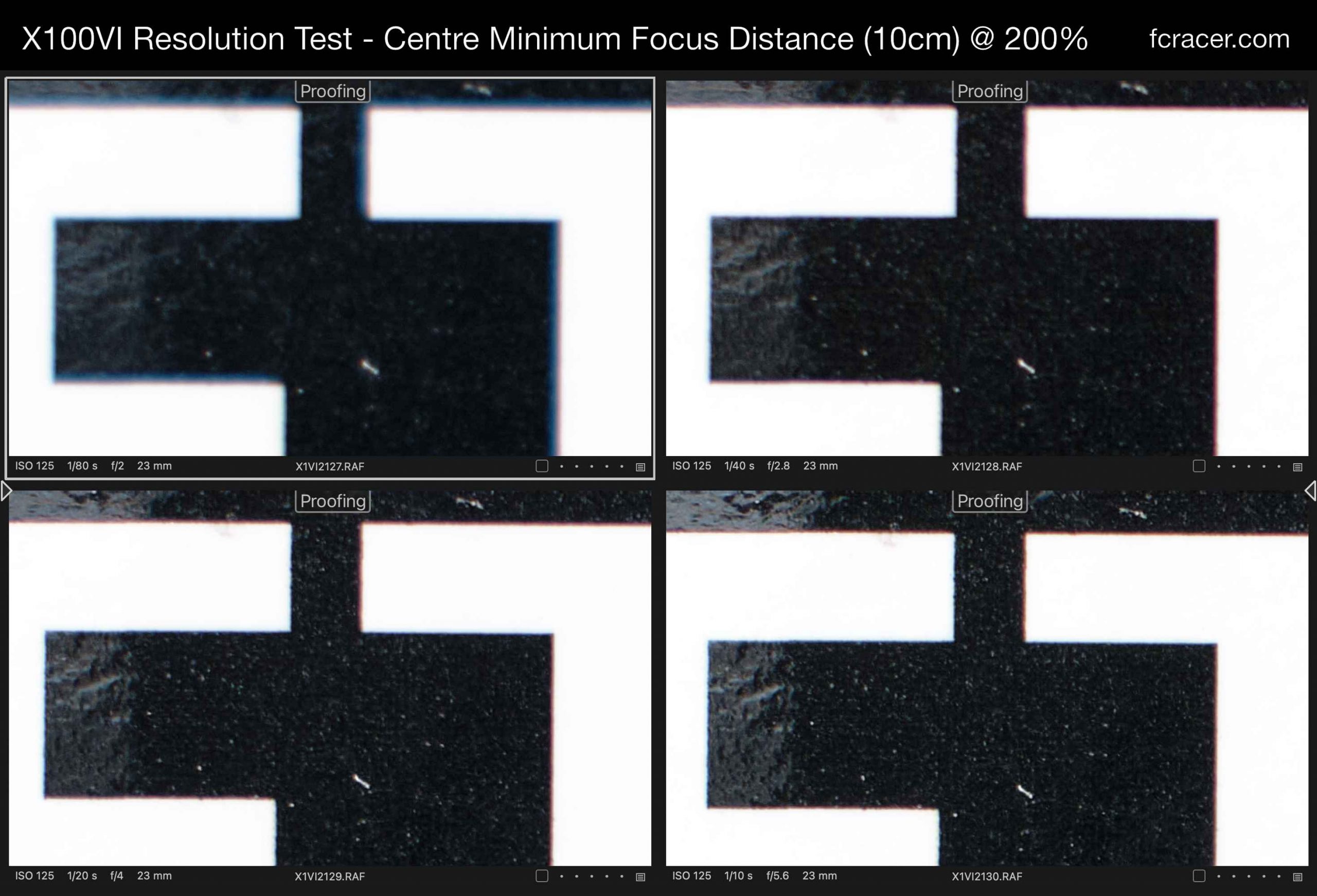 X100VI Resolution Test - Centre MFD @ 200%