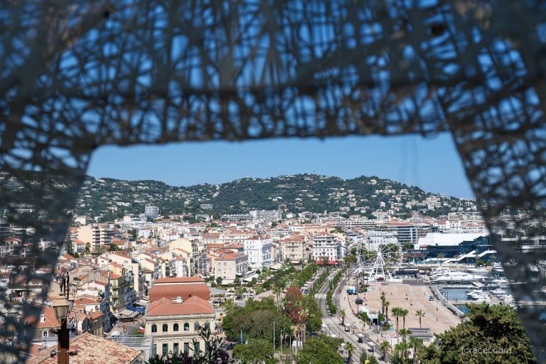Cannes looking through the iconic sign