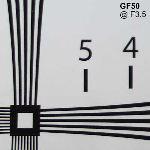 Fujinon GF50 F3.5 Resolution Test