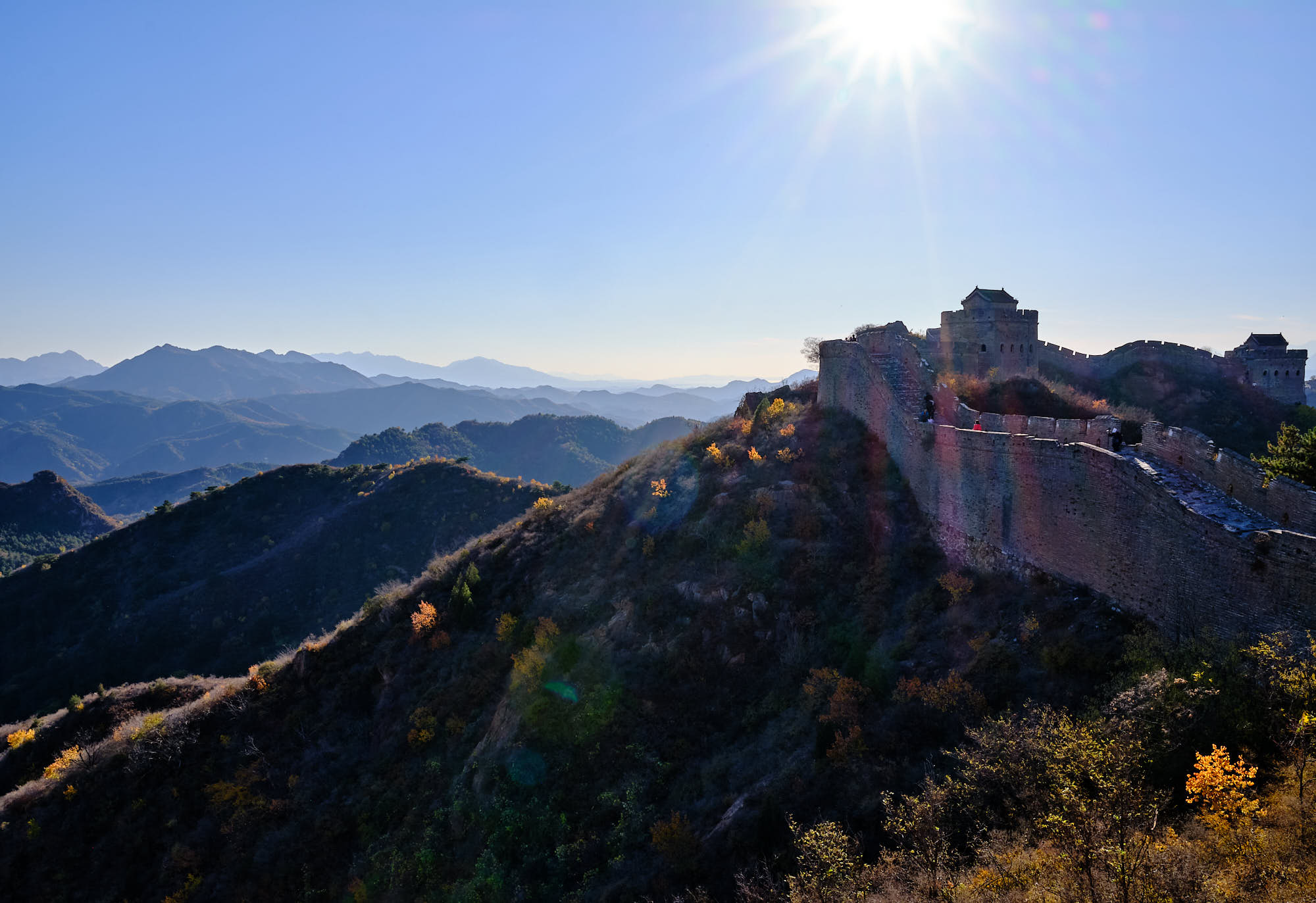 Jinshanling Great Wall of China at sunset