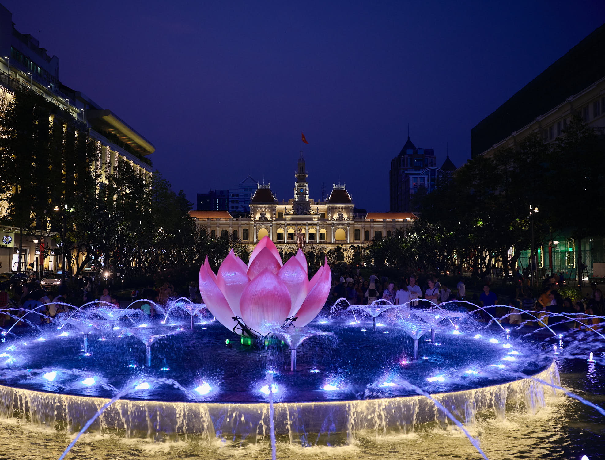 Lotus flower fountain Saigon, Vietnam
