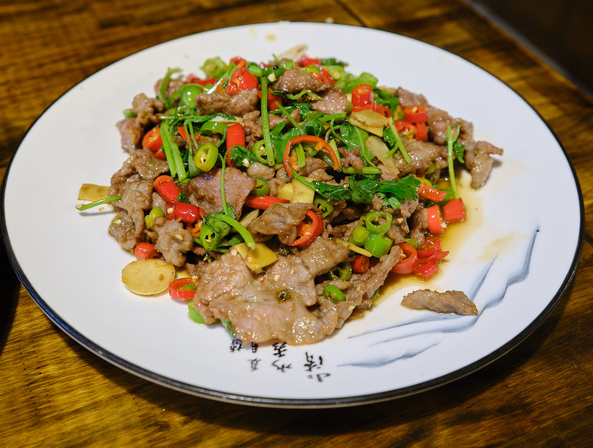 Spicy Chengdu style beef dish