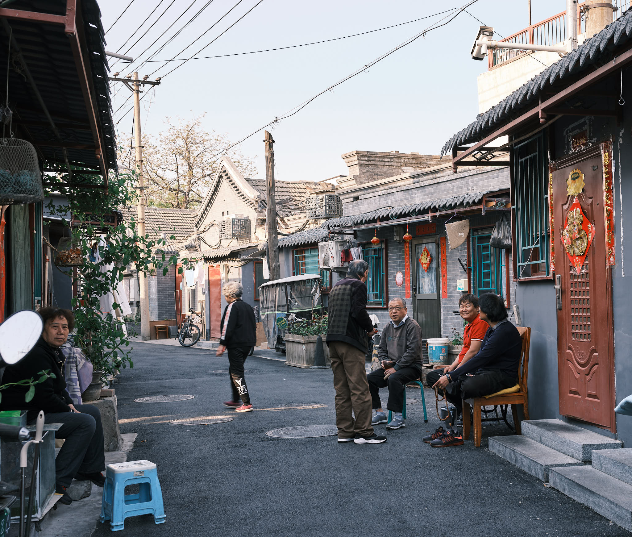 Residents hanging around in Qianmen Hutong Beijing