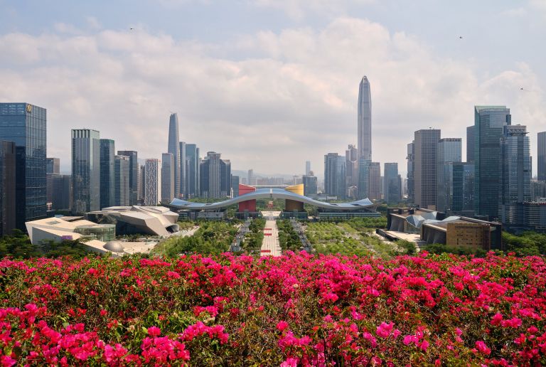 View of Futian Business District in Shenzhen