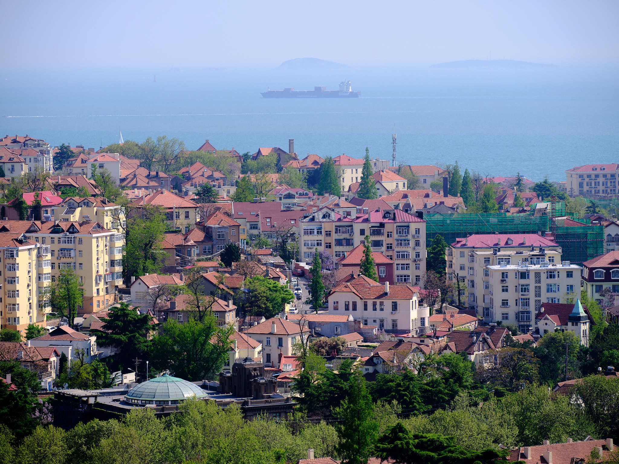 View of German architecture from Signal Hill in Qingdao