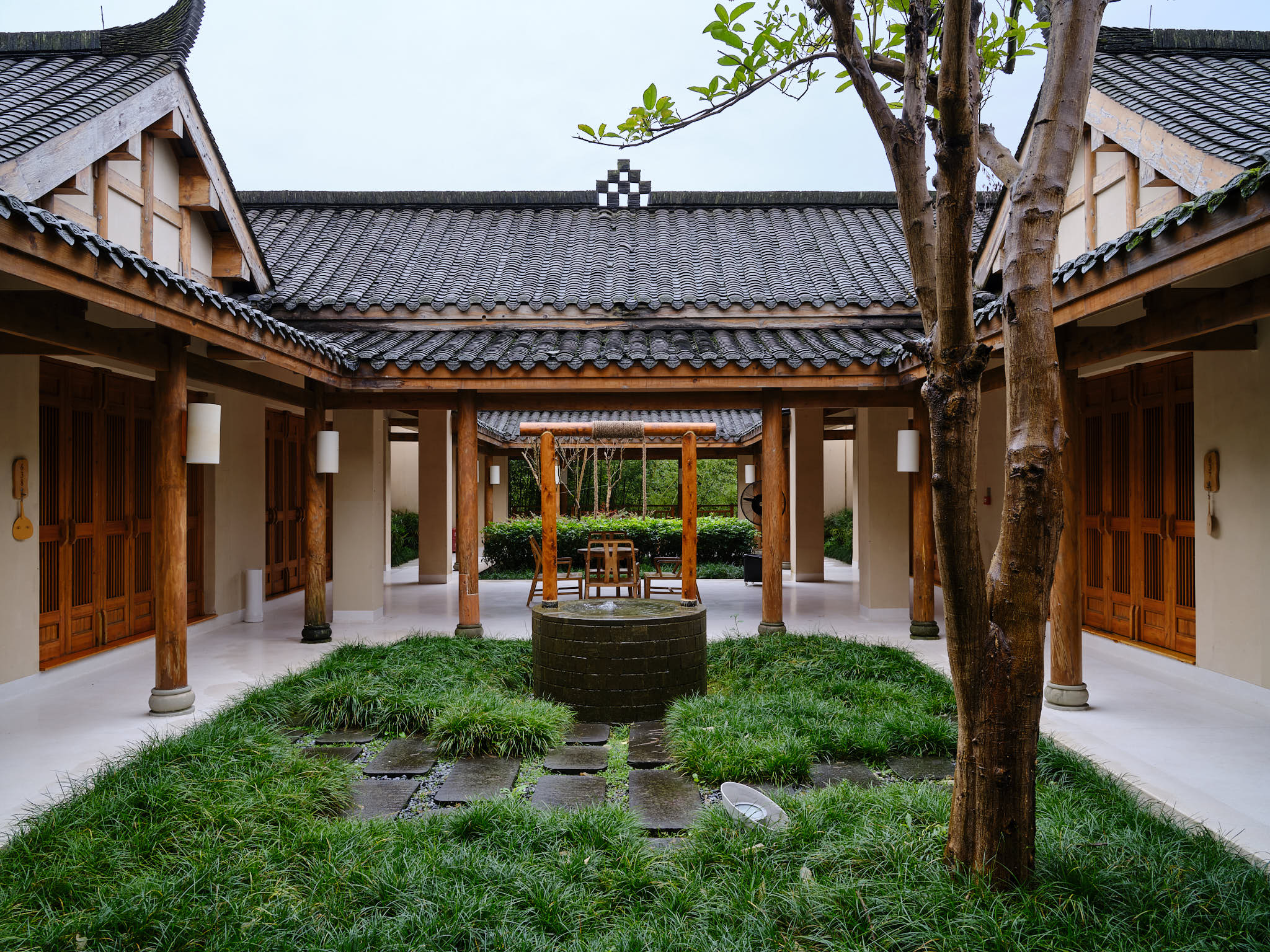 Villa courtyard at Six Senses Hotel Chengdu