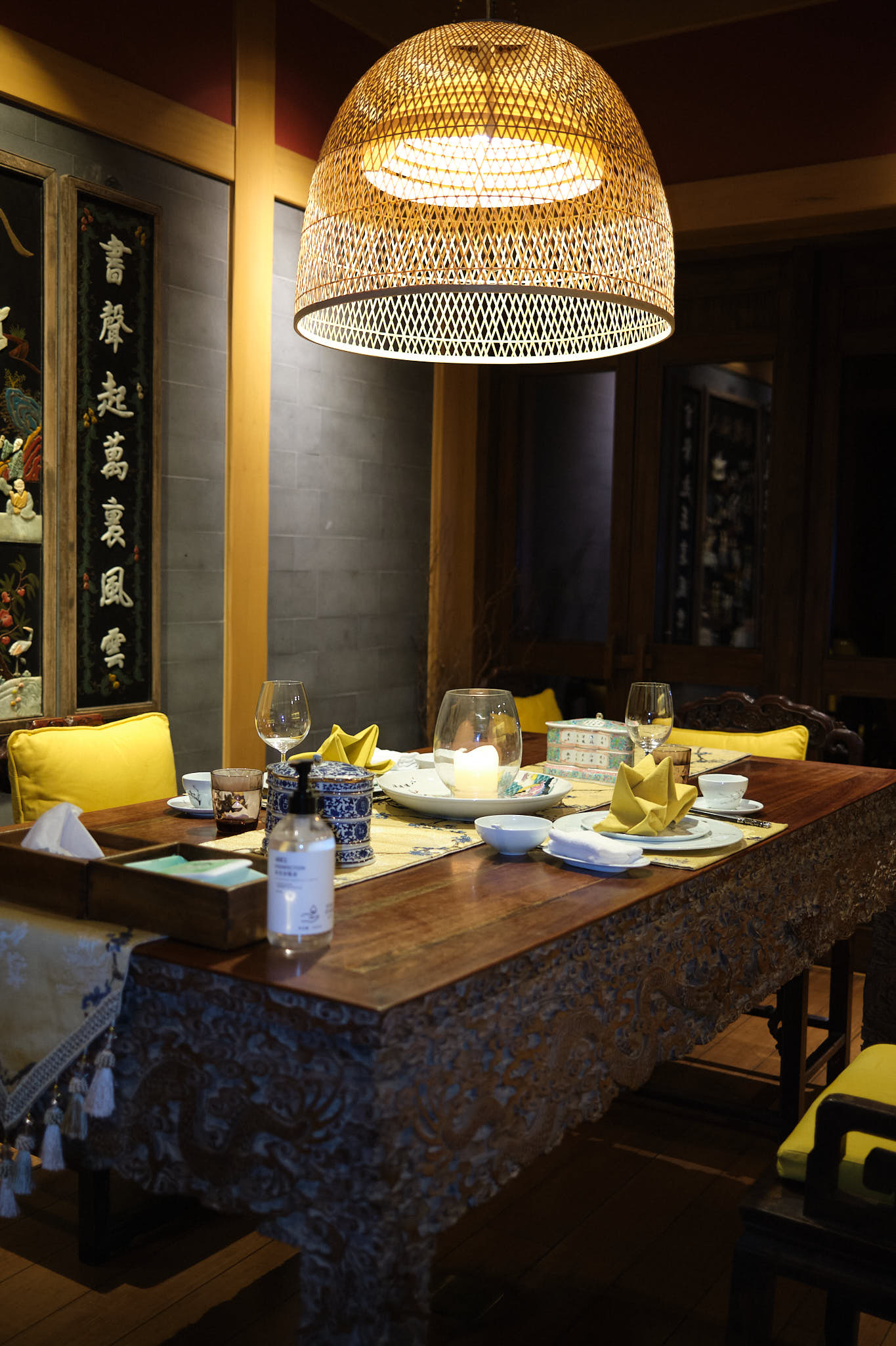 Private dining room at Six Senses Hotel Chengdu